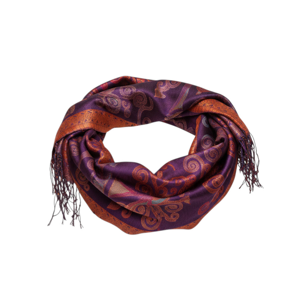 Abstract Tree Design Silk Scarf